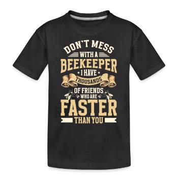 Apiculteur essaim d’abeilles nid d’abeilles nature - T-shirt bio Premium Enfant - noir - Devant