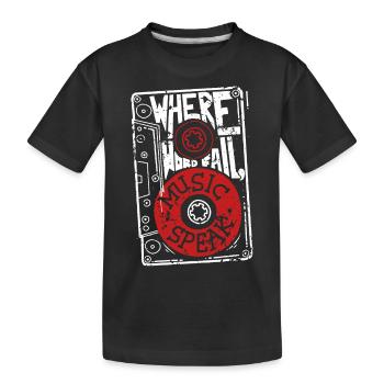 Where Words fail, Music Speak - Kinder Premium Bio T-Shirt - Schwarz - Vorne