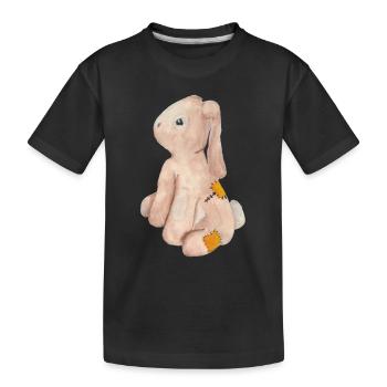 Samtkaninchen Spielzeug Aquarellmalerei - Kinder Premium Bio T-Shirt - Schwarz - Vorne