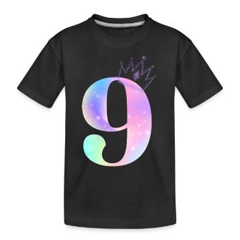 9th anniversary rainbow - Kids' Premium Organic T-Shirt - black - Front