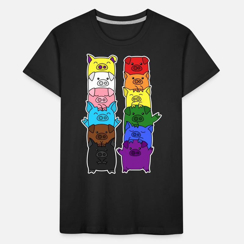 Fierté Progrès Flag Egalité du cochon T-shirt bio Premium Enfant