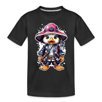 Quack-tastic Samurai Adventures: Cute Samurai Duck - T-shirt bio Premium Enfant - noir - Devant