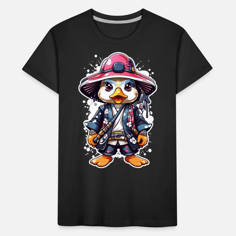 Quack-tastic Samurai Adventures: Cute Samurai Duck Kids' Premium Organic T-Shirt