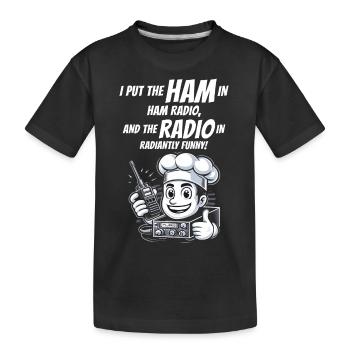 Strahlend lustiger Amateurfunker Koch - Kinder Premium Bio T-Shirt - Schwarz - Vorne