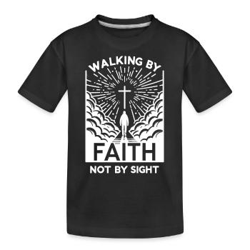 Marcher par la foi et non par la vue - T-shirt bio Premium Enfant - noir - Devant