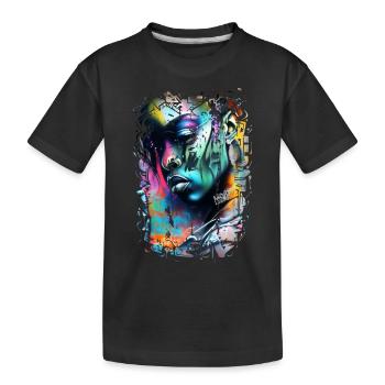 Graffiti Street Art Spray Vintage Schablone Retro - Kinder Premium Bio T-Shirt - Schwarz - Vorne