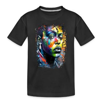 Graffiti Street Art Spray Vintage Schablone Retro - Kinder Premium Bio T-Shirt - Schwarz - Vorne