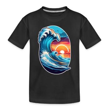 vague - été - vacances - T-shirt bio Premium Enfant - noir - Devant