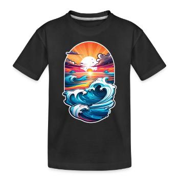 vague - été - vacances - T-shirt bio Premium Enfant - noir - Devant