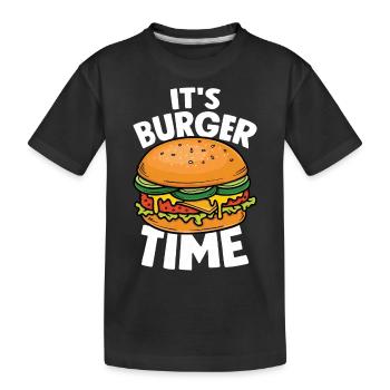 C’est l’heure du hamburger Pain à la viande Hamburger - T-shirt bio Premium Enfant - noir - Devant