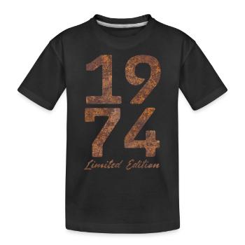 « Millésime 1974 : Édition Limitée au Look Rouille » - T-shirt bio Premium Enfant - noir - Devant