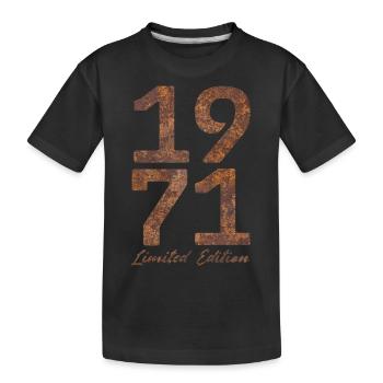 « Millésime 1971 : Édition Limitée au Look Rouille » - T-shirt bio Premium Enfant - noir - Devant