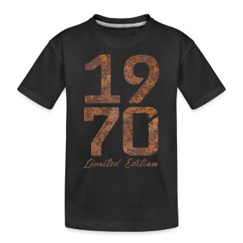 « Millésime 1970 : Édition Limitée au Look Rouille » - T-shirt bio Premium Enfant - noir - Devant
