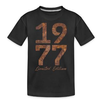 « Millésime 1977 : Édition Limitée au Look Rouille » - T-shirt bio Premium Enfant - noir - Devant