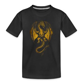 Golden dragon rampant - Kids' Premium Organic T-Shirt - black - Front