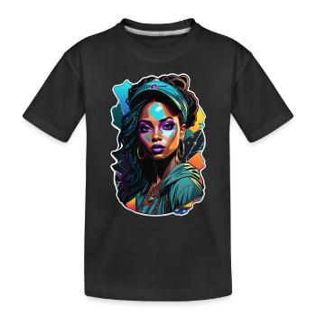 Afro Woman - Beauty - Kids' Premium Organic T-Shirt - black - Front