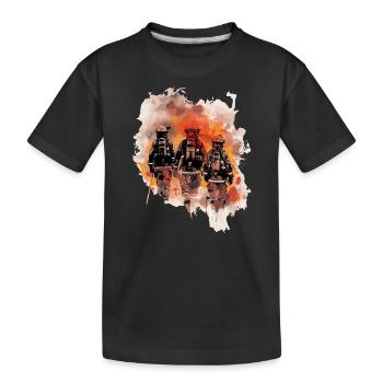 Fire Brigade Firefighter Team - Kids' Premium Organic T-Shirt - black - Front
