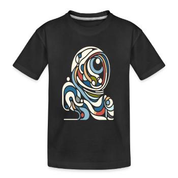 Farbenfroher Astro Style - Kinder Premium Bio T-Shirt - Schwarz - Vorne