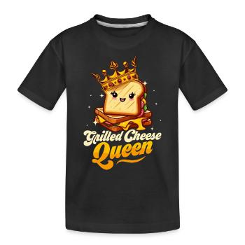 Sandwich au fromage grillé Queen - T-shirt bio Premium Enfant - noir - Devant
