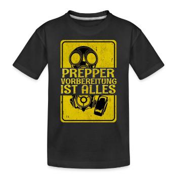 Prepper - Kinder Premium Bio T-Shirt - Schwarz - Vorne