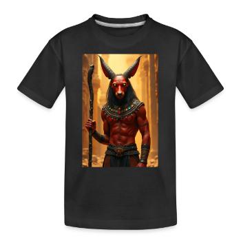 Seth, dieu de la tempête à tête d’animal, debout - T-shirt bio Premium Enfant - noir - Devant