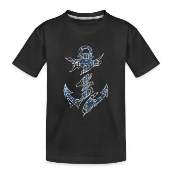 Ancre Cosmique - Contour Blanc - T-shirt bio Premium Enfant - noir - Devant