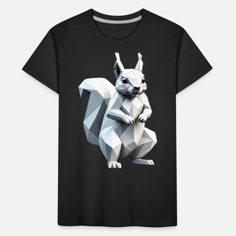 Écureuil - Mignon design de polygone bas T-shirt bio Premium Enfant