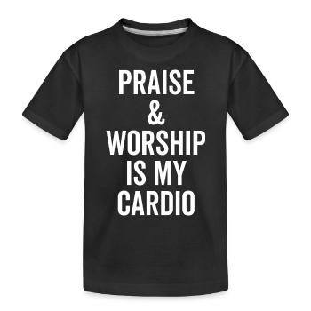 La louange et l’adoration sont mon cardio - T-shirt bio Premium Enfant - noir - Devant