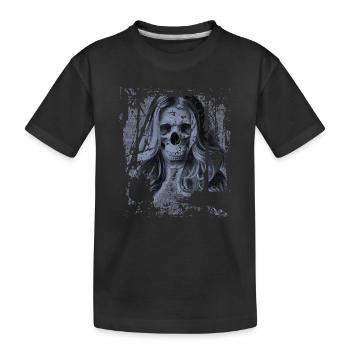 Skull girl blue - Kids' Premium Organic T-Shirt - black - Front