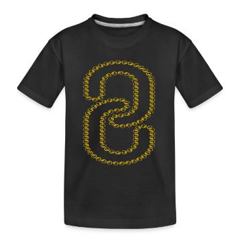 Goldene Kette bildet die Zahl 3 - Kinder Premium Bio T-Shirt - Schwarz - Vorne