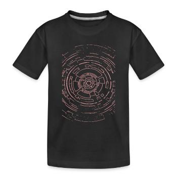 Zirkel der Zukunft – Pinkes Tech Muster - Kinder Premium Bio T-Shirt - Schwarz - Vorne