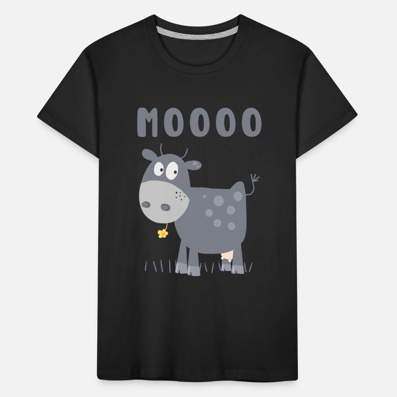 Mooo Kuh Comic Rind Bauernhoftier Comic Kinder Premium Bio T-Shirt