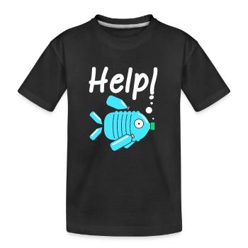 Plastik Klimawandel Umweltschutz - Kinder Premium Bio T-Shirt - Schwarz - Vorne