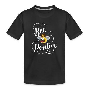 Abeilles positives disant apiculteurs - T-shirt bio Premium Enfant - noir - Devant