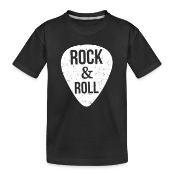Rock and roll, guitar pick - Kids' Premium Organic T-Shirt - black - Front