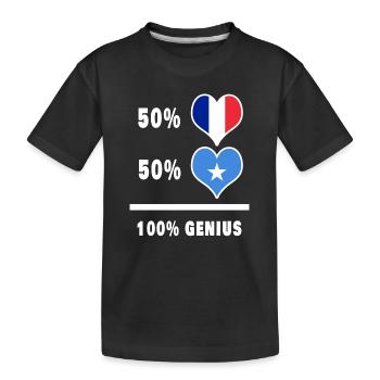 France et Somalie Genius / Cadeau - T-shirt bio Premium Enfant - noir - Devant