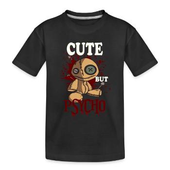 CUTE BUT PSYCHO Voodoo - Doll - Kids' Premium Organic T-Shirt - black - Front