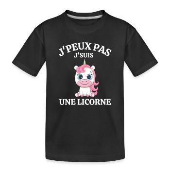 licorne, animal fantastique - T-shirt bio Premium Enfant - noir - Devant
