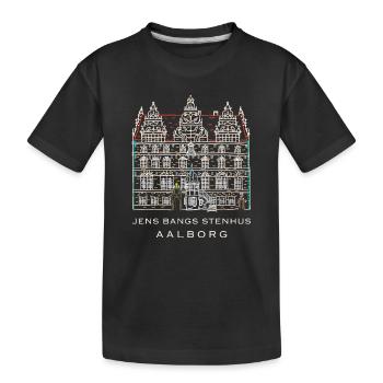 Aalborg, Jens Bangs Stenhus, Dänemark - Kinder Premium Bio T-Shirt - Schwarz - Vorne