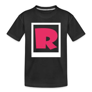 Schlichtes rosa Gothic R - Kinder Premium Bio T-Shirt - Schwarz - Vorne