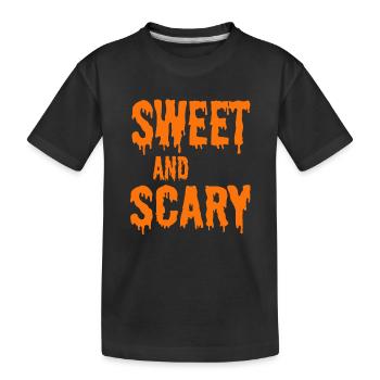 sweet and spooky - Kids' Premium Organic T-Shirt - black - Front
