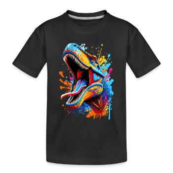 T-Rex Coloré - Dinosaure Tyrannosaurus Rex - T-shirt bio Premium Enfant - noir - Devant