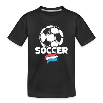 Niederlande Soccer Ball Flagge Fußballteam icon - Kinder Premium Bio T-Shirt - Schwarz - Vorne