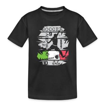 Fußball Italien Torschuss Team Illustration Symbol - Kinder Premium Bio T-Shirt - Schwarz - Vorne