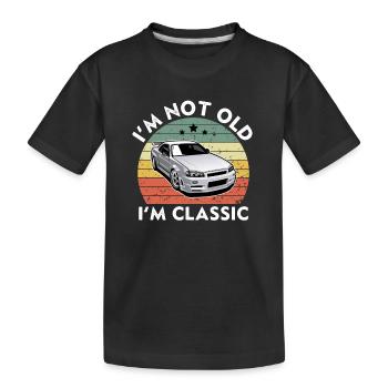 Je ne suis pas vieux, je suis classique - Coucher de soleil rétro vintage - T-shirt bio Premium Enfant - noir - Devant
