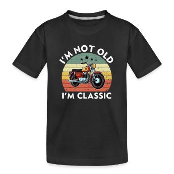 Je ne suis pas vieux, je suis classique - Coucher de soleil rétro vintage - T-shirt bio Premium Enfant - noir - Devant