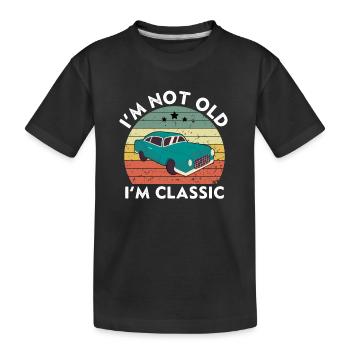 Je ne suis pas vieux, je suis classique - Coucher de soleil rétro vintage - T-shirt bio Premium Enfant - noir - Devant