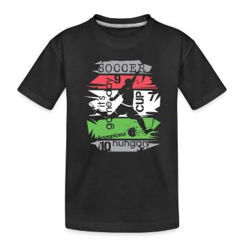 Fußball Ungarn Turnier Collage Torschuss Symbol - Kinder Premium Bio T-Shirt - Schwarz - Vorne