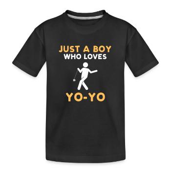 Just A Boy Who Loves Yoyo - Kinder Premium Bio T-Shirt - Schwarz - Vorne