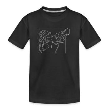 Monstera Leafs in Weiß - Kinder Premium Bio T-Shirt - Schwarz - Vorne